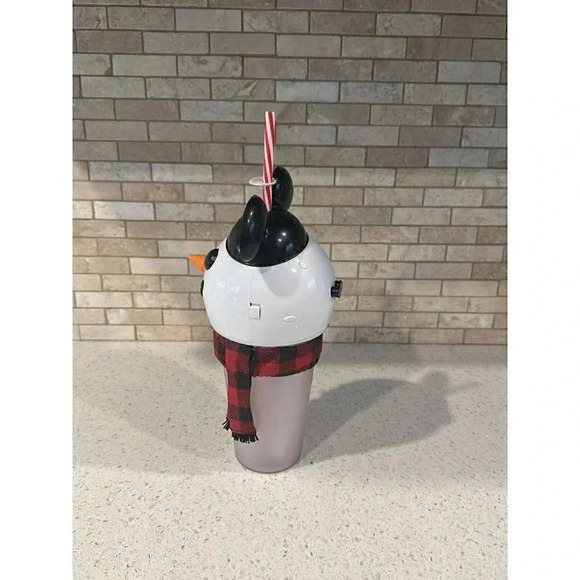 Disney Parks Holiday Snowman Mickey Mouse Hat Light Up Tumbler Sipper Cup - Picture 2 of 4